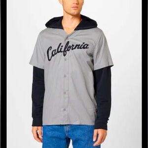 Hollister Cali Baseball Jersey with long sleeves & Hood, size XS